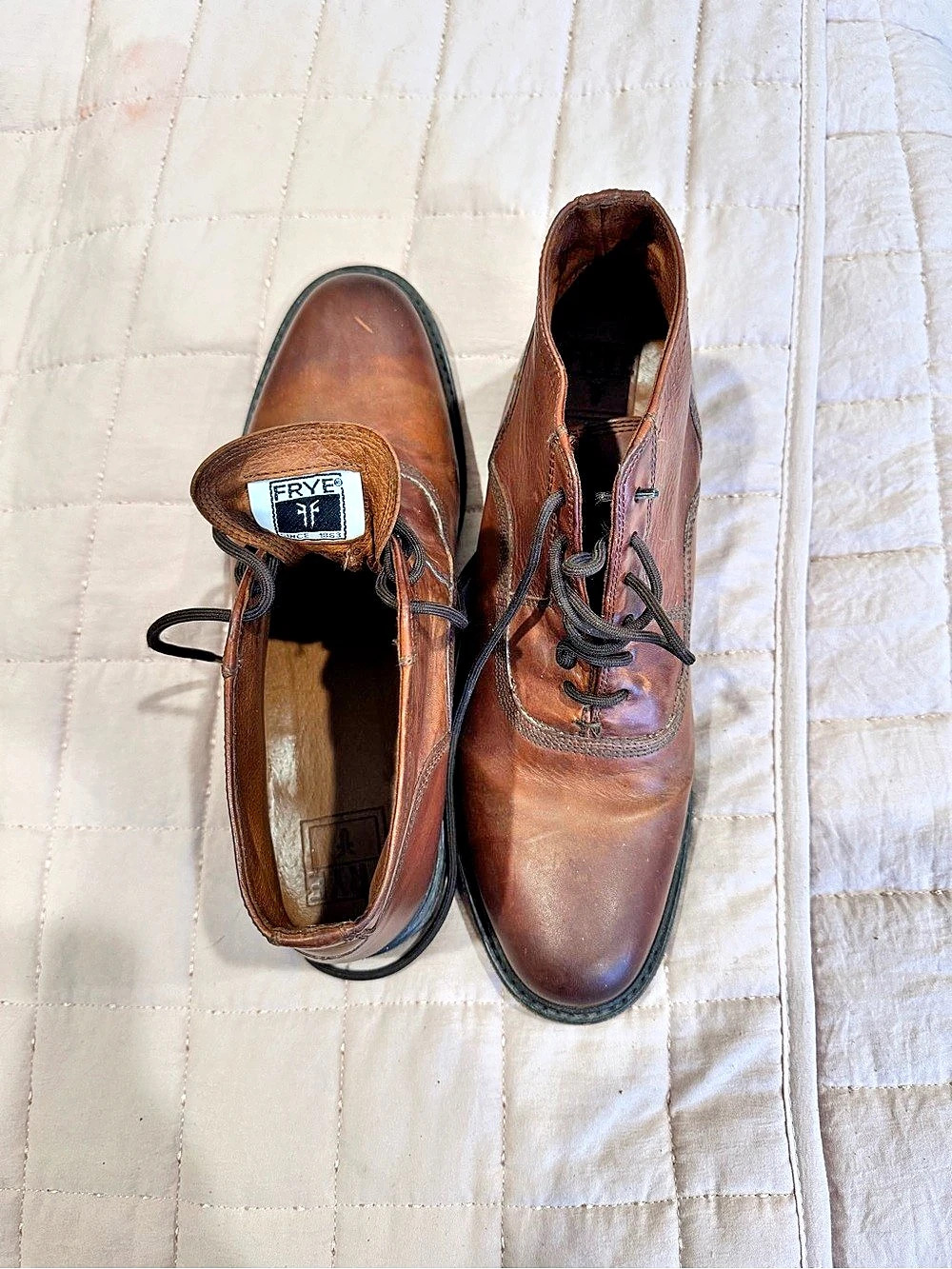 Frye John Addison Lace-Up Boot Leather Boots Brown US 9 D